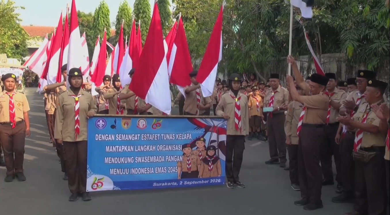 PARA SISWA IKUTI ESTAFET TUNAS KELAPA, TEMPUH JARAK 25 KM SOLO-BOYOLALI