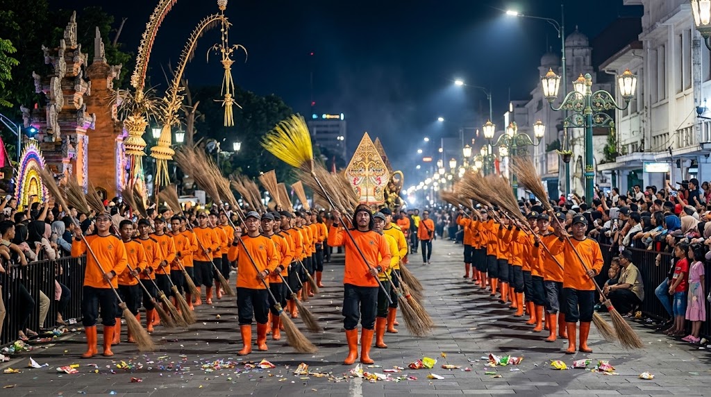 SAPU BERSIH DALAM 45 MENIT: AKSI CEPAT TANGGAP PETUGAS KEBERSIHAN PASCA GELARAN WJNC