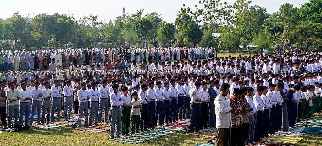 RATUSAN SANTRI BAITUSSALAM GELAR SALAT ISTISQA