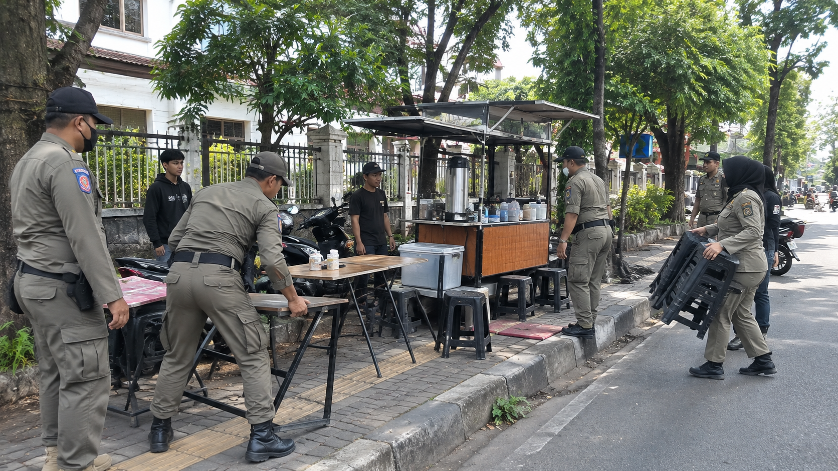 JUALAN DI BADAN JALAN BERUJUNG TIPIRING, SATPOL PP YOGYAKARTA PERKETAT PENERTIBAN