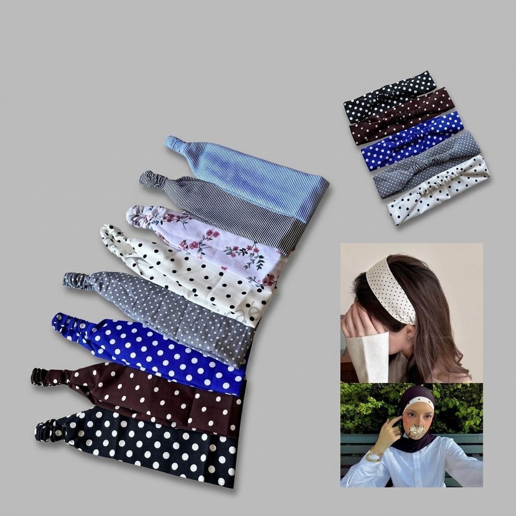 GAYA VINTAGE BANDANA HIJAB POLKADOT YANG JADI TREN RIASAN KEPALA MODERN