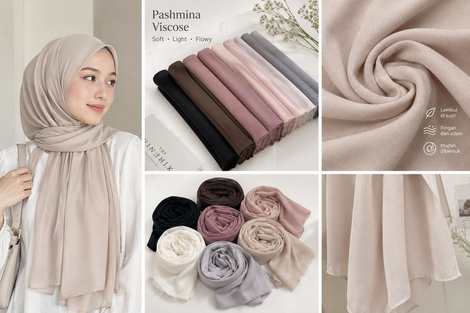 JILBAB VISCOSE, PILIHAN HIJAB LEMBUT DAN NYAMAN UNTUK AKTIVITAS SEHARI-HARI