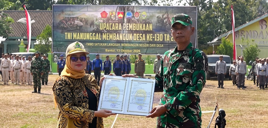 TMMD REGULER KE-130 DI BANTUL, SASAR PEMBANGUNAN JALAN HINGGA REHABILITASI RUMAH