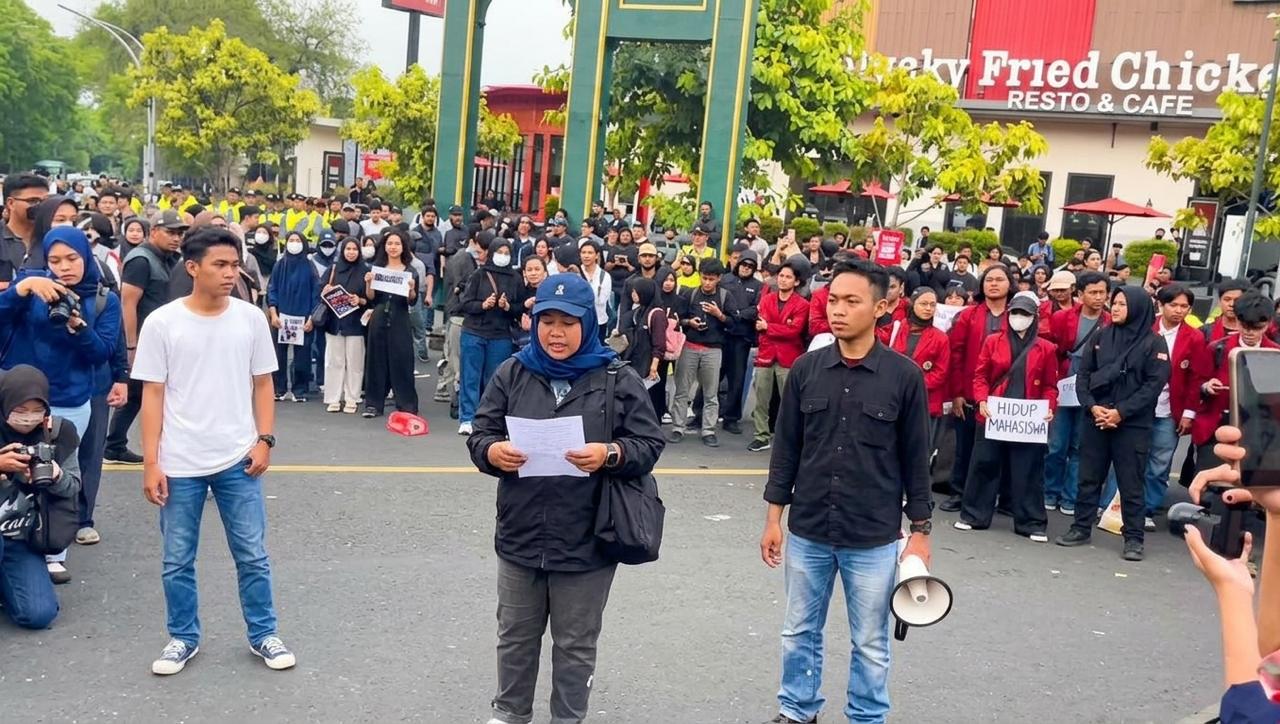 MAHASISWA DI SOLO RAYA GELAR AKSI LONG MARCH TUNTUT PEMERINTAH